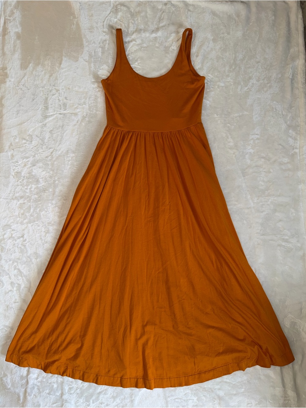Cuyana Scoop Neck Sleeveless Maxi Dress in Burnt Orange Women’s Medium